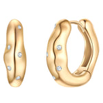 Creolen Sterling Silber gelbgold Zirkonia weiß