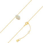 Kette mit Anhänger Sterling Silber gelbgold Zirkonia weiß