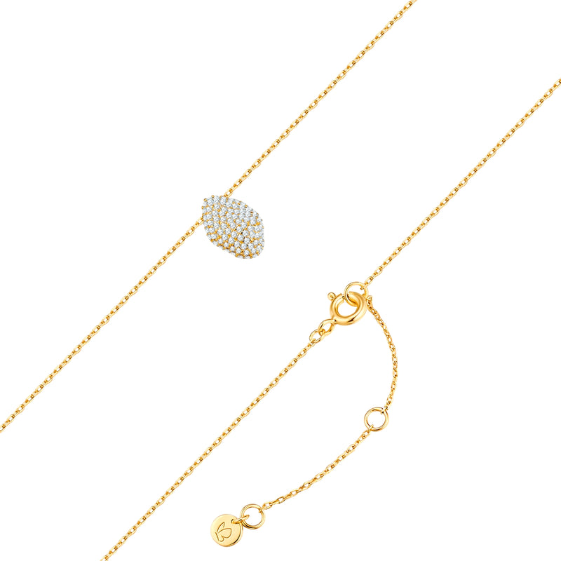 Kette mit Anhänger Sterling Silber gelbgold Zirkonia weiß
