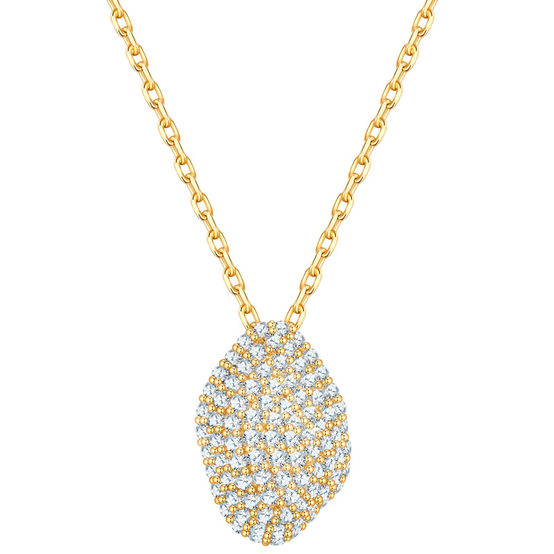 Kette mit Anhänger Sterling Silber gelbgold Zirkonia weiß
