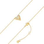 Kette mit Anhänger Sterling Silber gelbgold Zirkonia weiß