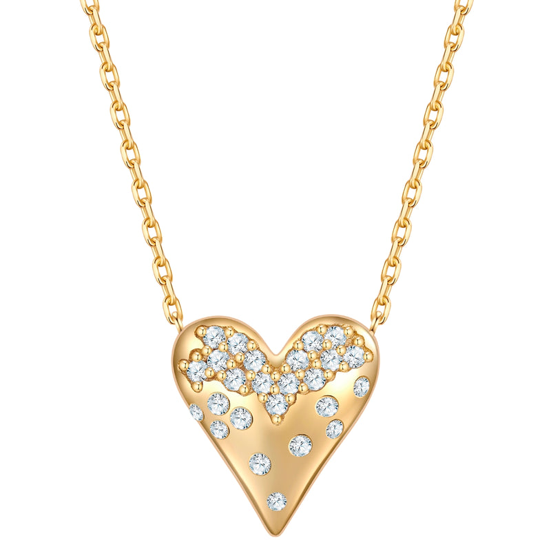 Kette mit Anhänger Sterling Silber gelbgold Zirkonia weiß