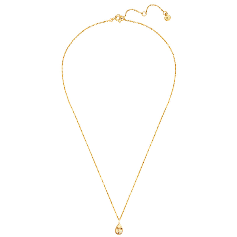 Kette mit Anhänger Sterling Silber gelbgold Zirkonia weiß