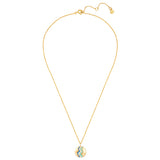 Kette mit Anhänger Sterling Silber gelbgold Opal weiß Emaille blau