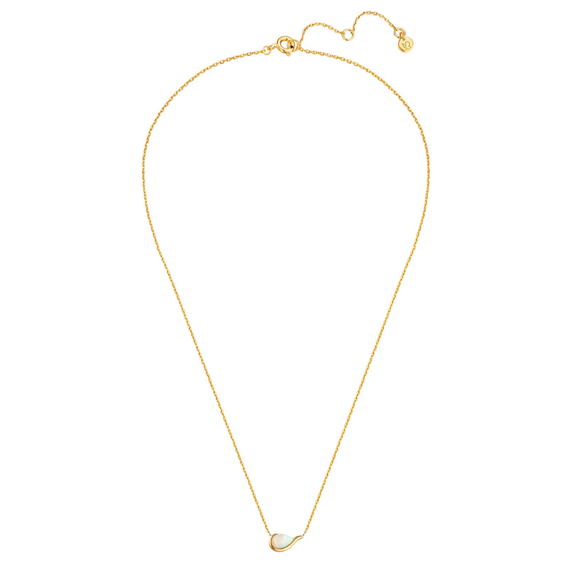 Kette mit Anhänger Sterling Silber gelbgold Opal weiß