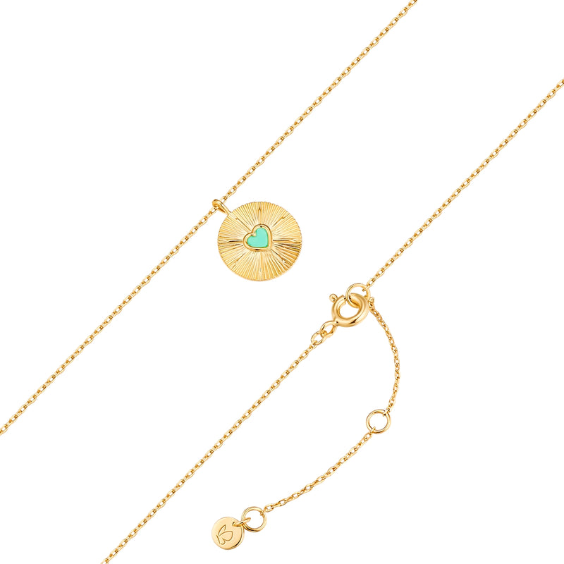 Kette mit Anhänger Sterling Silber gelbgold Türkis (rek.)