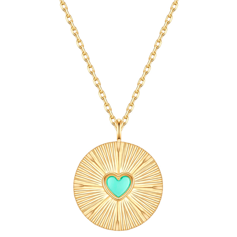 Kette mit Anhänger Sterling Silber gelbgold Türkis (rek.)