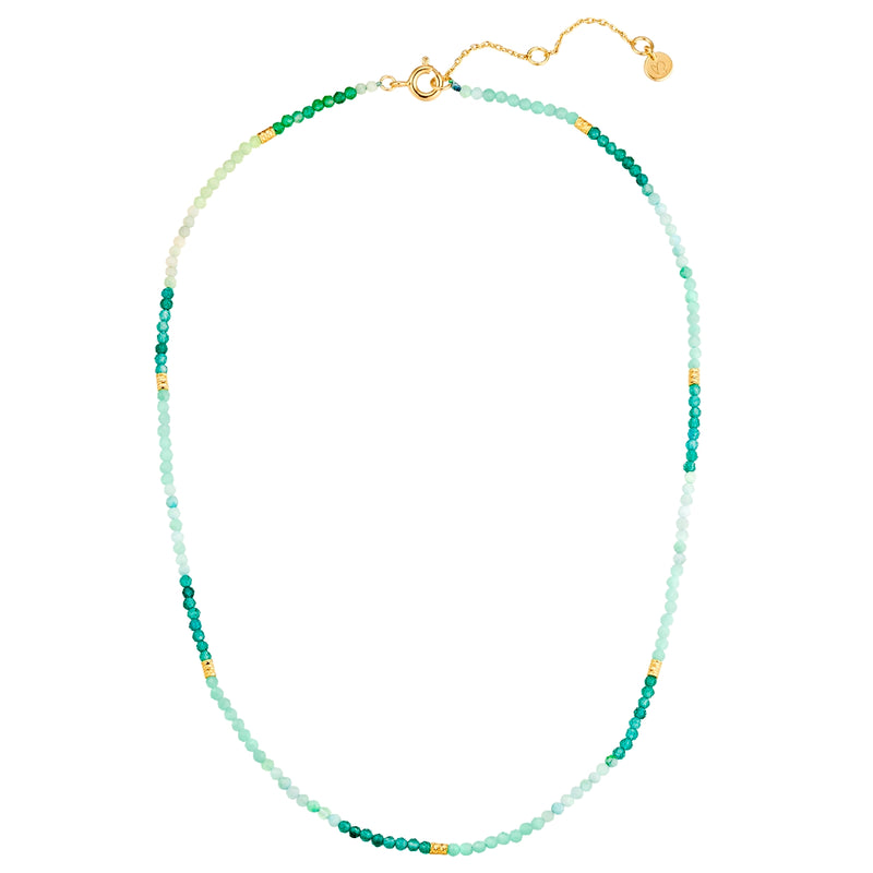 Kette Sterling Silber gelbgold Amazonit grün Aventurin blau