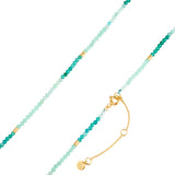 Kette Sterling Silber gelbgold Amazonit grün Aventurin blau