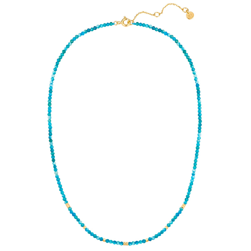 Kette Sterling Silber gelbgold Apatit blau