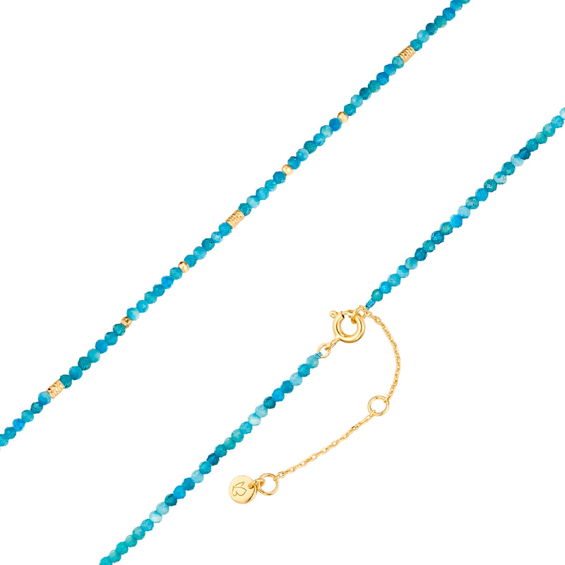 Kette Sterling Silber gelbgold Apatit blau