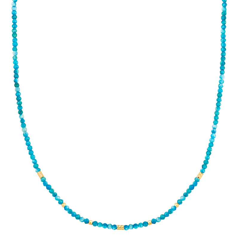 Kette Sterling Silber gelbgold Apatit blau