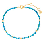 Armband Sterling Silber gelbgold Apatit blau