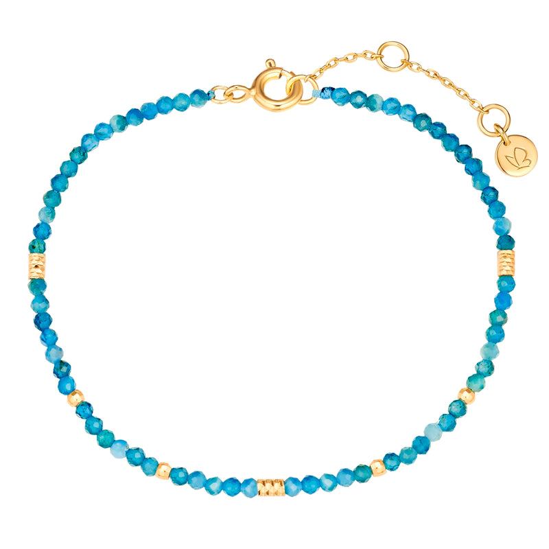 Armband Sterling Silber gelbgold Apatit blau