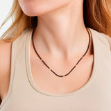Kette Sterling Silber gelbgold Spinell schwarz