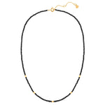 Kette Sterling Silber gelbgold Spinell schwarz