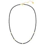 Kette Sterling Silber gelbgold Spinell schwarz