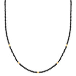 Kette Sterling Silber gelbgold Spinell schwarz