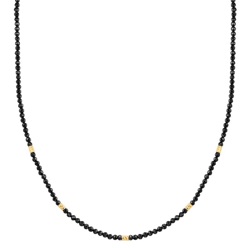 Kette Sterling Silber gelbgold Spinell schwarz