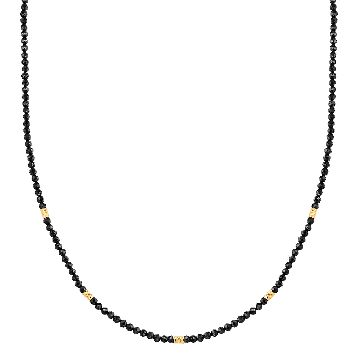 Kette Sterling Silber gelbgold Spinell schwarz