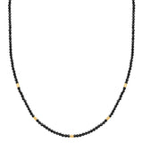 Kette Sterling Silber gelbgold Spinell schwarz