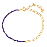 Armband Sterling Silber gelbgold Lapislazuli blau