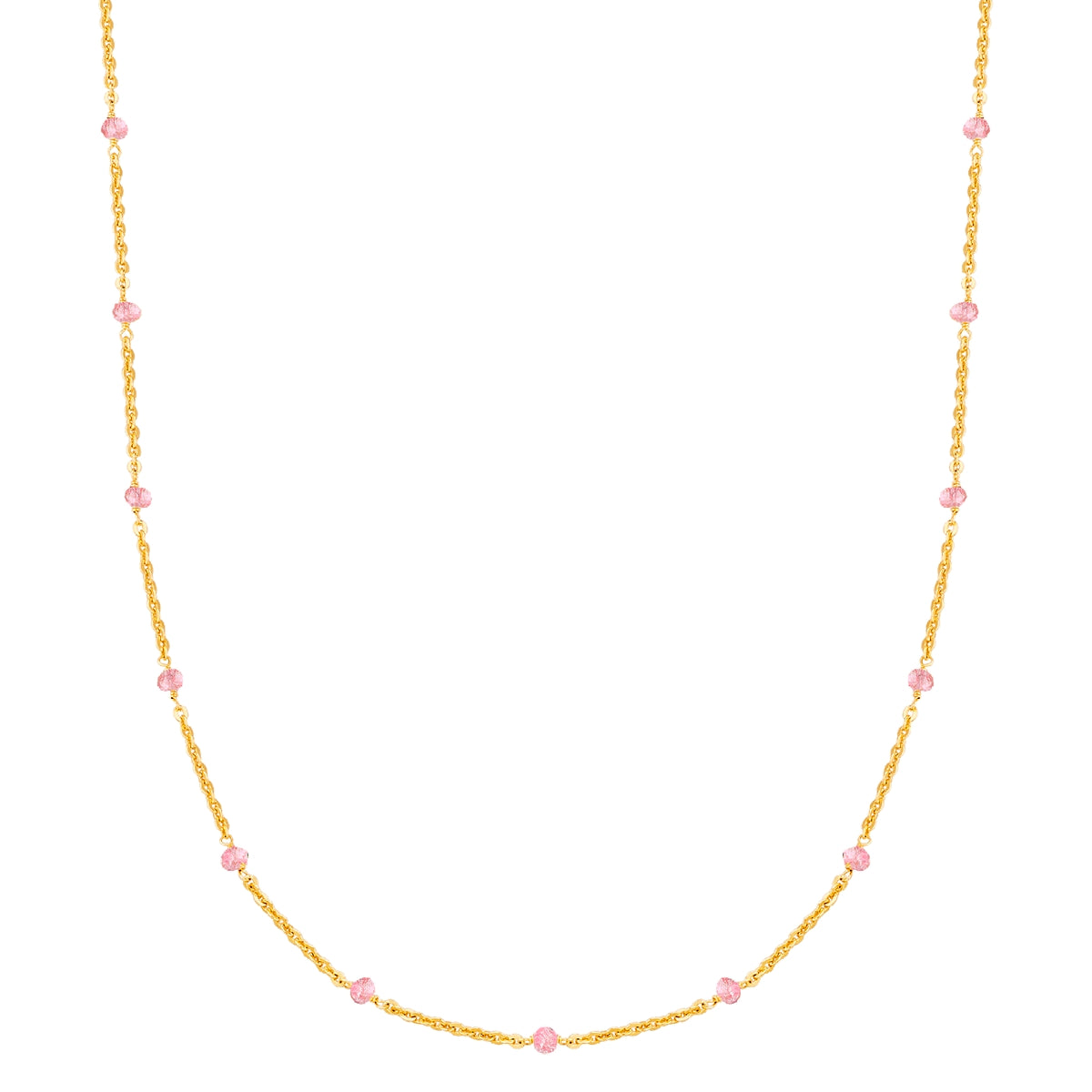 Kette Sterling Silber gelbgold Kunzit rosa