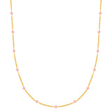 Kette Sterling Silber gelbgold Kunzit rosa