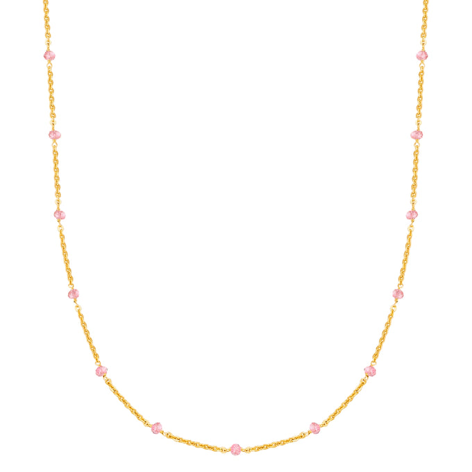 Kette Sterling Silber gelbgold Kunzit rosa
