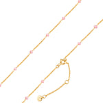 Kette Sterling Silber gelbgold Kunzit rosa