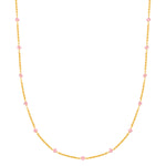 Kette Sterling Silber gelbgold Kunzit rosa