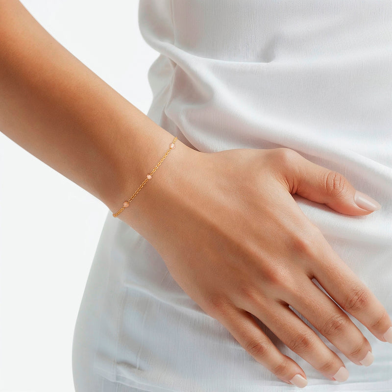 Armband Sterling Silber gelbgold Erdbeerquarz