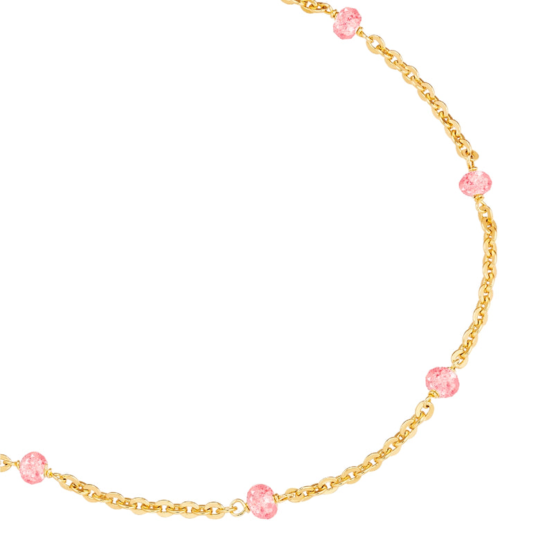 Armband Sterling Silber gelbgold Erdbeerquarz