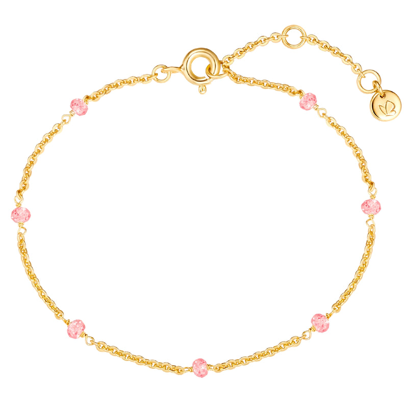 Armband Sterling Silber gelbgold Erdbeerquarz