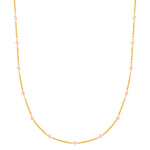 Kette Sterling Silber gelbgold Erdbeerquarz