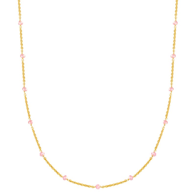 Kette Sterling Silber gelbgold Erdbeerquarz