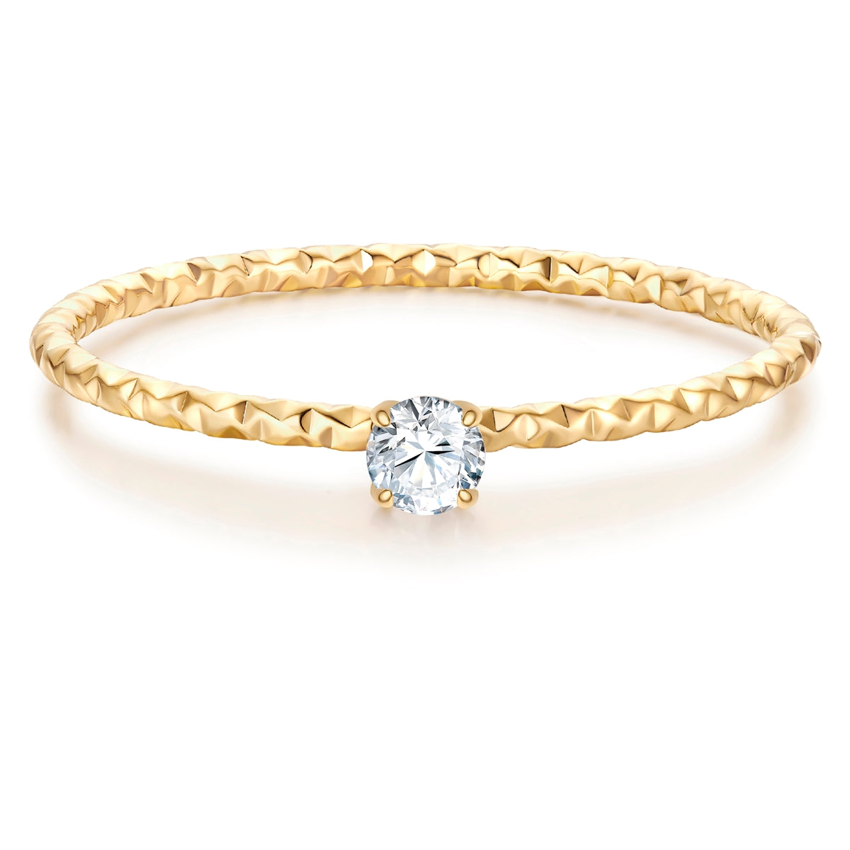Ring Edelstahl gelbgold Zirkonia weiß