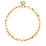 Ring Edelstahl gelbgold Zirkonia weiß