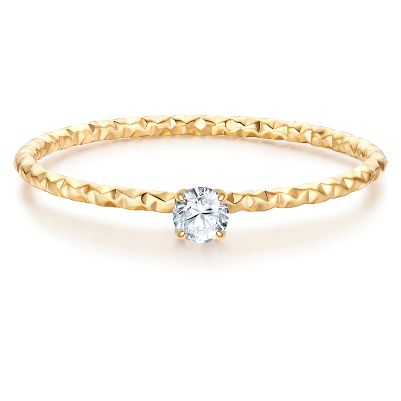 Ring Edelstahl gelbgold Zirkonia weiß