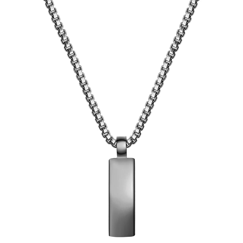 Kette mit Anhänger Edelstahl gunmetal