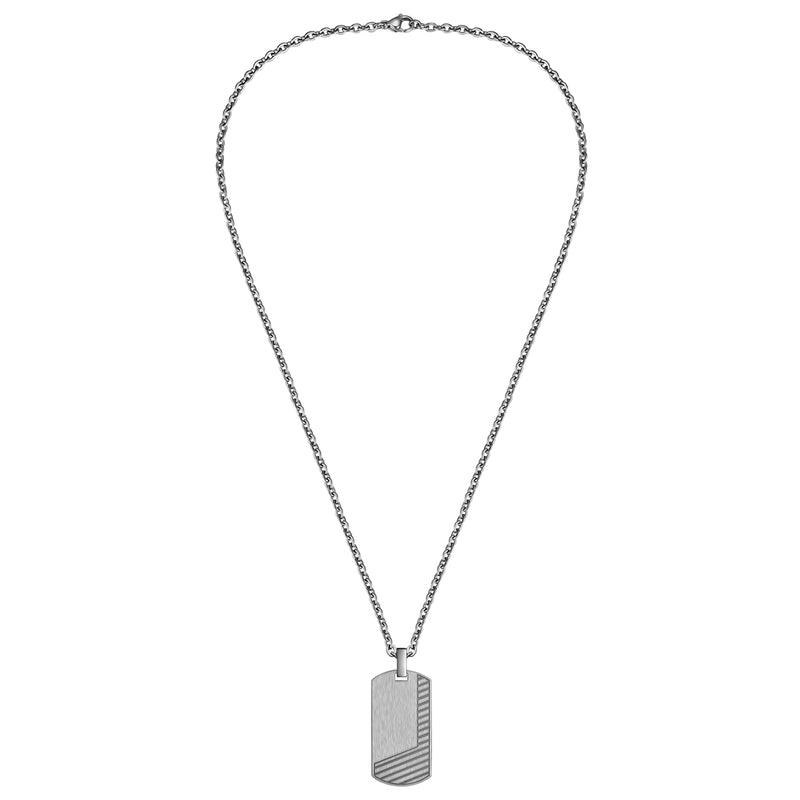 Kette mit Anhänger Edelstahl gunmetal