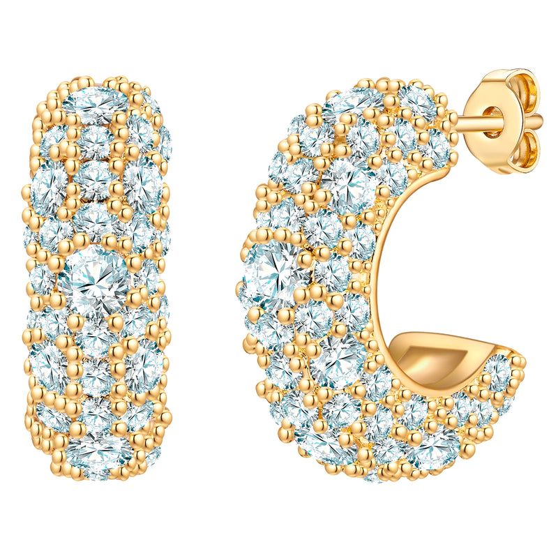 Creolen gelbgold Zirkonia weiß