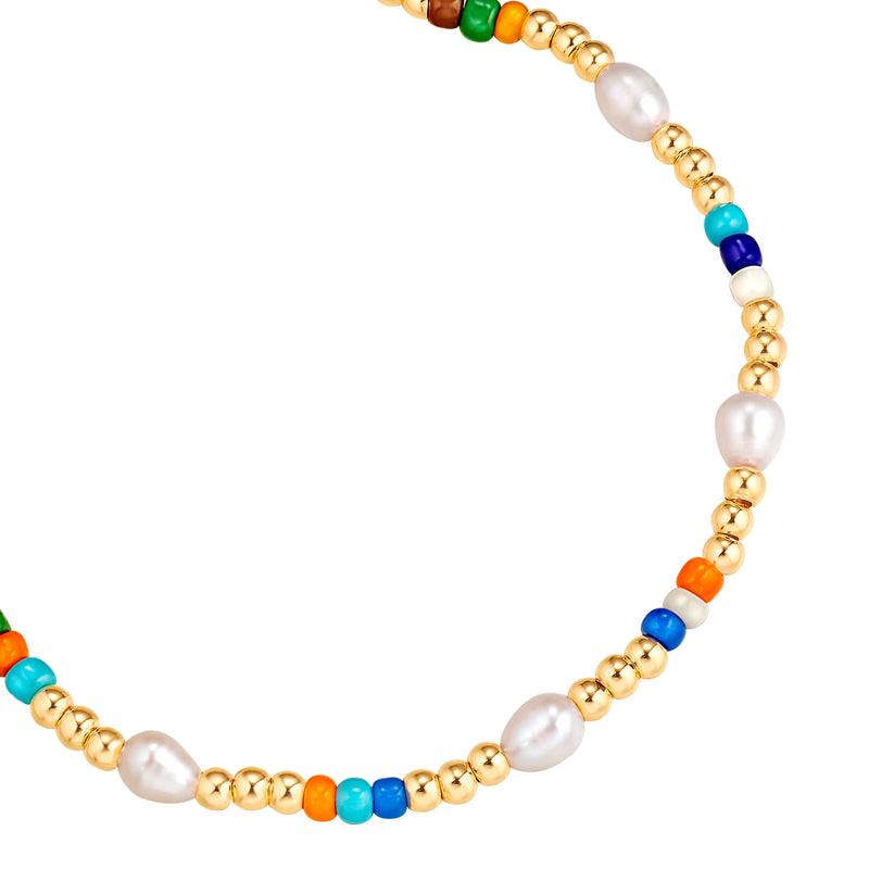 Armband gelbgold Süßwasser-Zuchtperle weiß