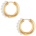 Creolen gelbgold Perle (synth.) weiß