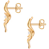 Ohrstecker gelbgold Perle (synth.) weiß