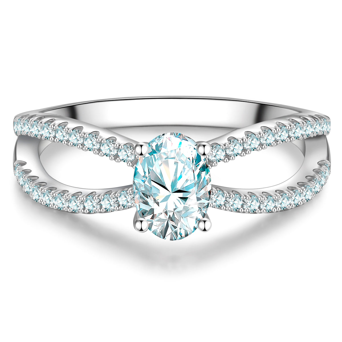 Ring Sterling Silber Zirkonia weiß