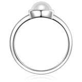 Ring Sterling Silber Muschelkernperle weiß Zirkonia weiß