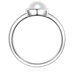 Ring Sterling Silber Muschelkernperle weiß Zirkonia weiß