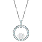 Kette mit Anhänger Sterling Silber Muschelkernperle weiß Zirkonia weiß