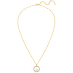 Kette mit Anhänger Sterling Silber gelbgold Muschelkernperle weiß Zirkonia weiß